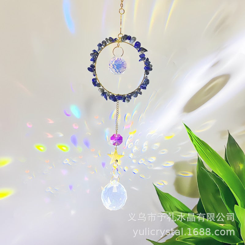 Wholesale Sun Catcher Hollow Natural Crystal Gravel Wind Chime Decorative Pendant